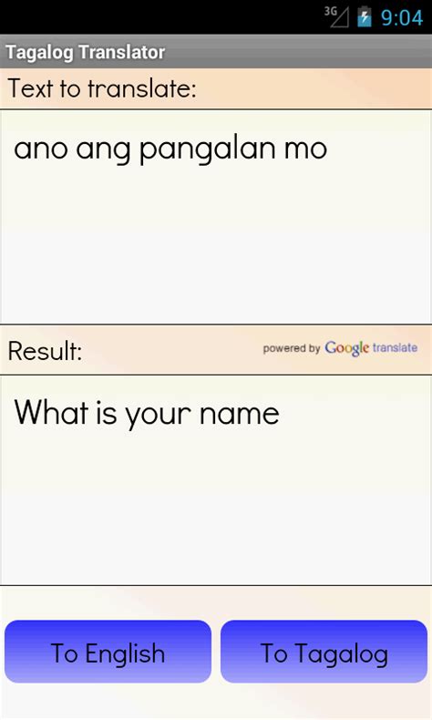translate to english to tagalog